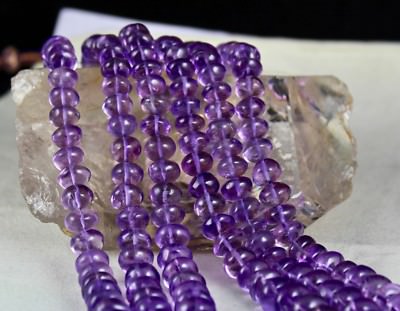 Certified 14mm Natural Amethyst 1039ct Round Beads Fashion Necklace For Women