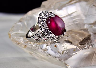 Certified Classic Natural Rubellite Pink Tourmaline Diamond 18k Gold Ring