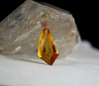 Natural Yellow Citrine 22.46ct Fancy Faceted Gemstone Pendant Designing