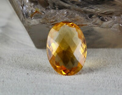 Natural Yellow Citrine Oval Cut Gemstone Pendant 17.62 Ct Designing