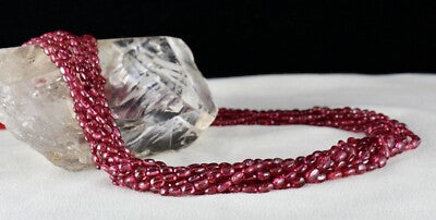 Certified Natural Spinel Beads Necklace 10 L 452 Ct Red Gemstone For Women