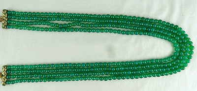 Green Onyx Round Beads 4 Line 482ct Gemstone Semi-precious Necklace