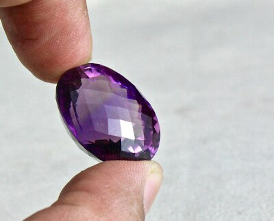 Certified Natural Amethyst 25x20mm Oval Fine Cut 43.48 Ct Gemstone Ring Pendant