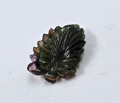 Natural Multi Tourmaline Carved Leaf Pendant 30x23mm 20.35ct Gemstone Design