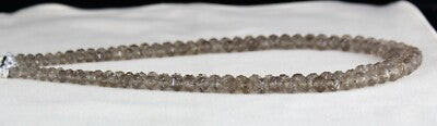 Natural Smoky Quartz 345ct Carved Beads Antique Necklace
