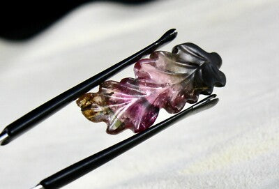 Natural Multi Tourmaline 13.80 Ct Carved Leaf Gemstone For Ring & Pendant