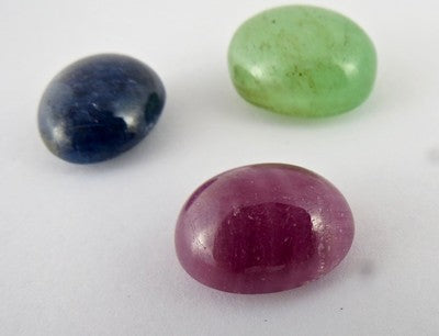 Certified 20mm 90 Ct Natural Rubies Emerald Blue Sapphire Cabochon Oval Gemstone