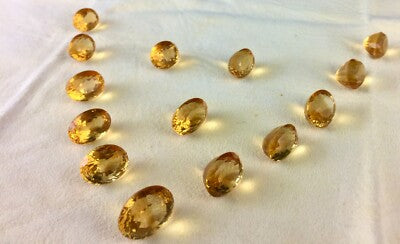 Certified Yellow Natural Citrine Oval Cut 171.50ct 14 Pcs Gemstone For Design