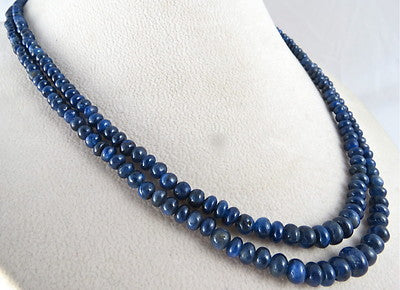 Certified Natural Unheated Blue Sapphire Necklace 269 Ct Gemstone Beads, Wedding