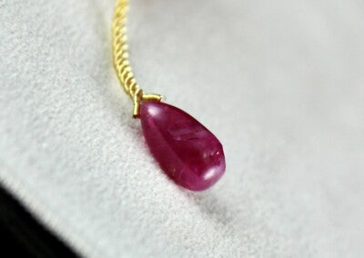 Certified Natural Untreated Burmese Ruby 9ct Drops Gemstone Pendant