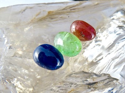 Certified Natural Rubies Emerald Blue Sapphire Oval Cabochon 16.16ct Gemstone