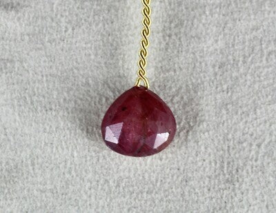 Natural Untreated Ruby Beads 14.95ct Faceted Heart Drop Gemstone Hanging