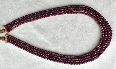 Certified Natural Ruby 439 Ct Round Beads Gemstone Necklace For Women