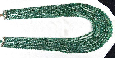 Certified Natural Emerald 512ct Beads Green Gemstone Vintage Necklace