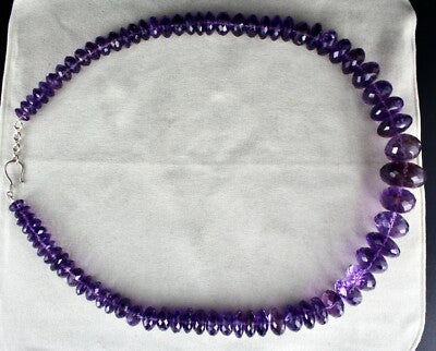 Certified Natural Amethyst 1901 Ct Faceted Round Gemstone Unique Necklace