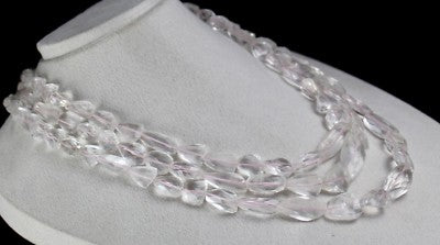 Certified Natural Pink Aquamarine Faceted Tumble Beads 992ct Necklace