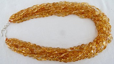 Citrine Beaded 982 Ct Necklace 11l Fashion Ladies Cabochon Long Gemstone