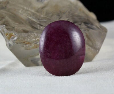 Certified Natural Ruby Oval Cabochon 30x24mm 130ct Gemstone For Pendant