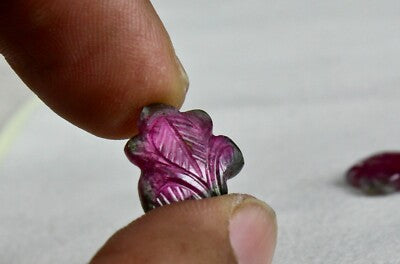 Certified Natural Multi Bi Tourmaline 32 Carats Carved Gemstone Earrings Design