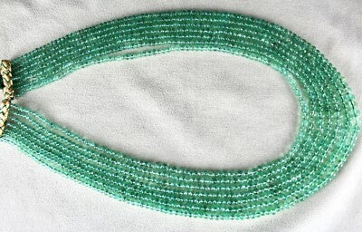 Certified Natural Emerald Beads Necklace 497 Ct Colombian Mines Round 7 L