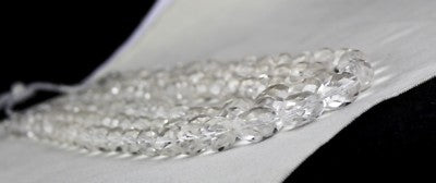 Natural White Rock Crystal Quartz Faceted Beads Necklace 3 L 1311 Ct Gemstone