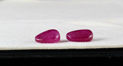 Certified Burmese Ruby Cabochon 18.18ct Gemstone Pair Earring Sterling Silver