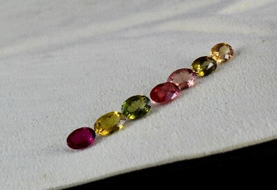 Certified Natural Multi Tourmaline Oval 7 Pcs 11.24 Ct Gemstone Bracelet Design