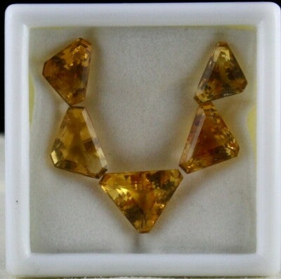 Natural Yellow Citrine 24.16ct Fancy Cut 5 Pcs Loose Gemstone Set