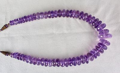 Amethyst Beads Faceted Round Necklace 1 L 805 Ct Purple Gemstone Fashion