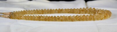 Certified Vintage Natural Citrine 514 Ct Carved Bead Necklace For Women