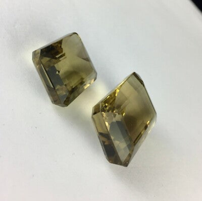 Natural Lemon Smoky Quartz 101.70ct Octagon 2 Pcs Big Gemstone Pendant