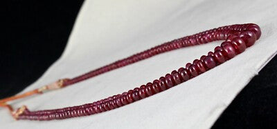 Certified Natural Untreated Ruby Beads Necklace 236ct Round Precious Gemstone