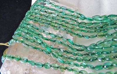 Certified Natural Emerald Necklace 398 Ct Cabochon Beads Important Gemstone