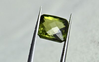 Natural Green Tourmaline 7.79 Ct Square Cut Gemstone Ring Pendant
