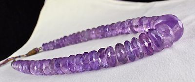 Amethyst Beads Faceted Round Necklace 1 L 805 Ct Purple Gemstone Fashion