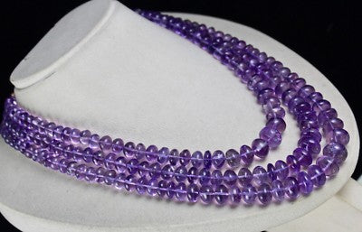 Certified 14mm Natural Amethyst 1039ct Round Beads Fashion Necklace For Women
