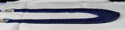 Certified Natural Blue Sapphire 643 Ct Round Beads Gemstone Necklace 621 Ct