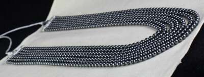 Natural Hematite 1306 Ct Beads 7 Line 5mm Round Gemstone Ladies Necklace