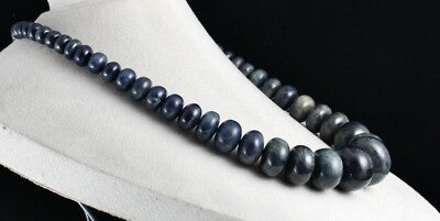Dyed Sapphire Corundum 2078ct Round Beads Necklace Big Gemstone 1 Line
