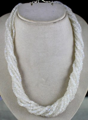 Natural Rainbow Moonstone Bead Faceted Round 8l 597 Ct Fashion Gemstone Necklace