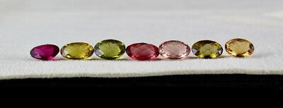 Certified Natural Multi Tourmaline Oval 7 Pcs 11.24 Ct Gemstone Bracelet Design