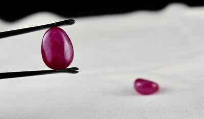 Certified Burmese Ruby Cabochon 18.18ct Gemstone Pair Earring Sterling Silver