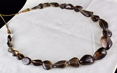 Natural Smoky Quartz Beads 768 Carats Tumble Gemstone Fashion Necklace