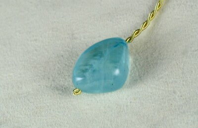 Natural Blue Aquamarine 40.45 Ct Drilled Nugget Gemstone Bead Pendant