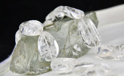 Vintage Natural Rock Crystal 884 Ct Gemstone Beads Necklace For Women