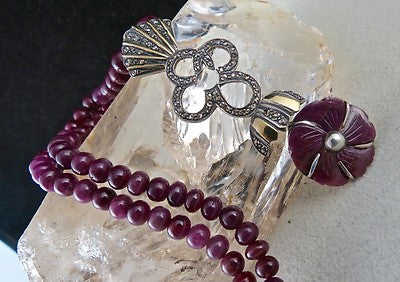 Certified Vintage Ruby 10ct Natural Diamond Sterling Silver Pendant Earring Set