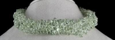 Certified Natural Green Amethyst Teardrop Necklace 731 Ct Sterling Silver Party