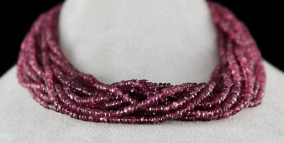 Certified Natural Pink Tourmaline 798 Ct Beaded Necklace Sterling Silver Clasp