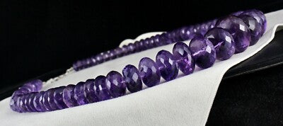 Certified Natural Amethyst 1901 Ct Faceted Round Gemstone Unique Necklace