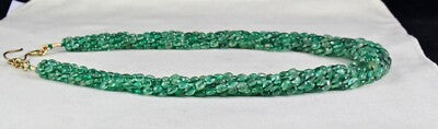 Antique Certified Natural Emerald 7 L 470 Ct Beads Cabochon Gemstone Necklace